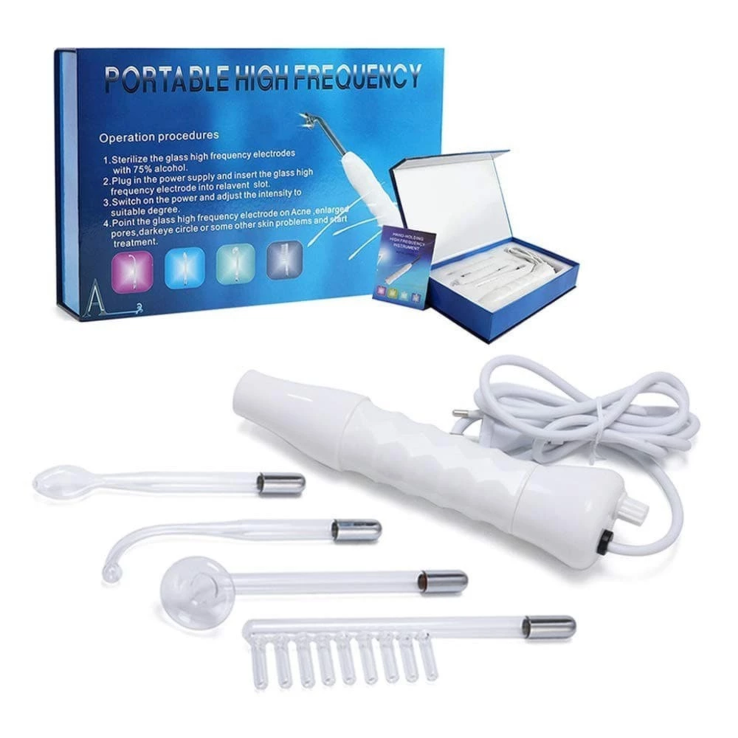 𝐃𝐞𝐫𝐦𝐚𝐯𝐮𝐞™ 4 in 1 Massager 4 Tube Electrode Wand Set