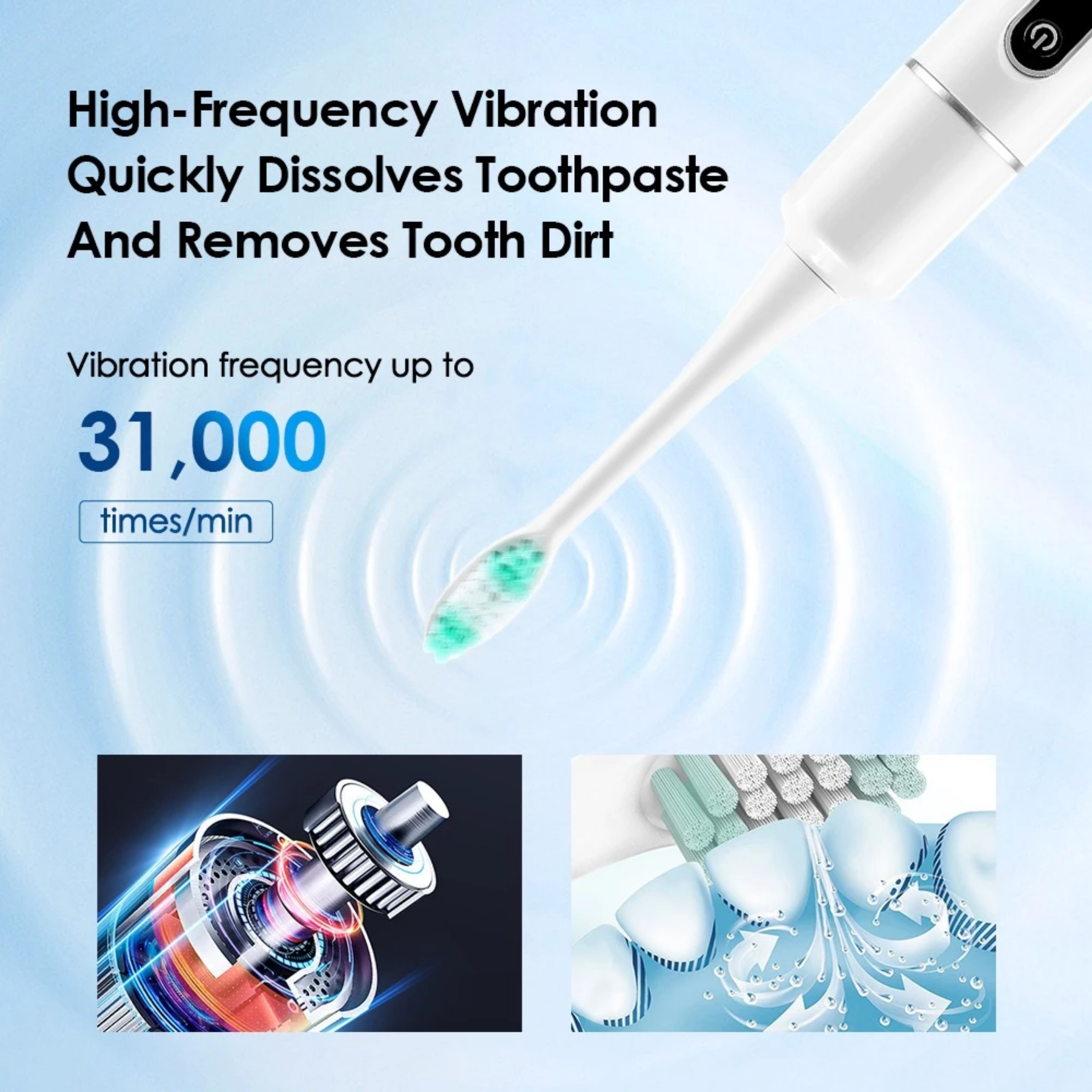 𝐃𝐞𝐧𝐭𝐢𝐪𝐮𝐞™ 6 in 1 Portable Electric Toothbrush