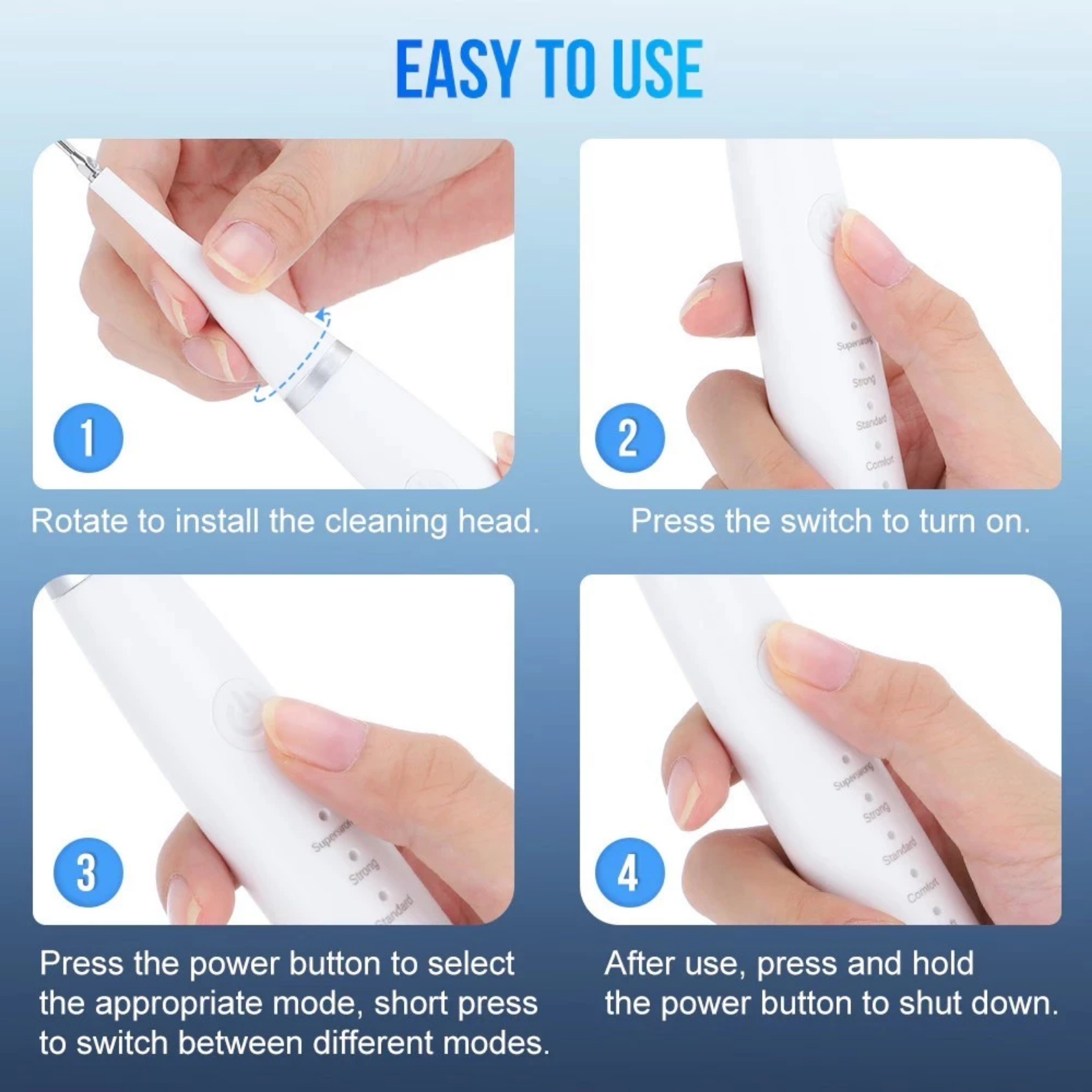 𝐃𝐞𝐧𝐭𝐢𝐪𝐮𝐞™ 6 in 1 Portable Electric Toothbrush