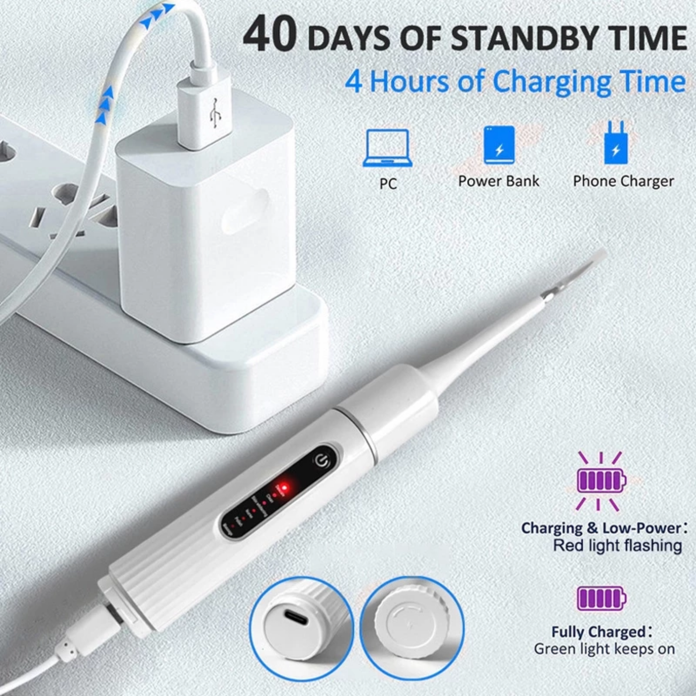 𝐃𝐞𝐧𝐭𝐢𝐪𝐮𝐞™ 6 in 1 Portable Electric Toothbrush